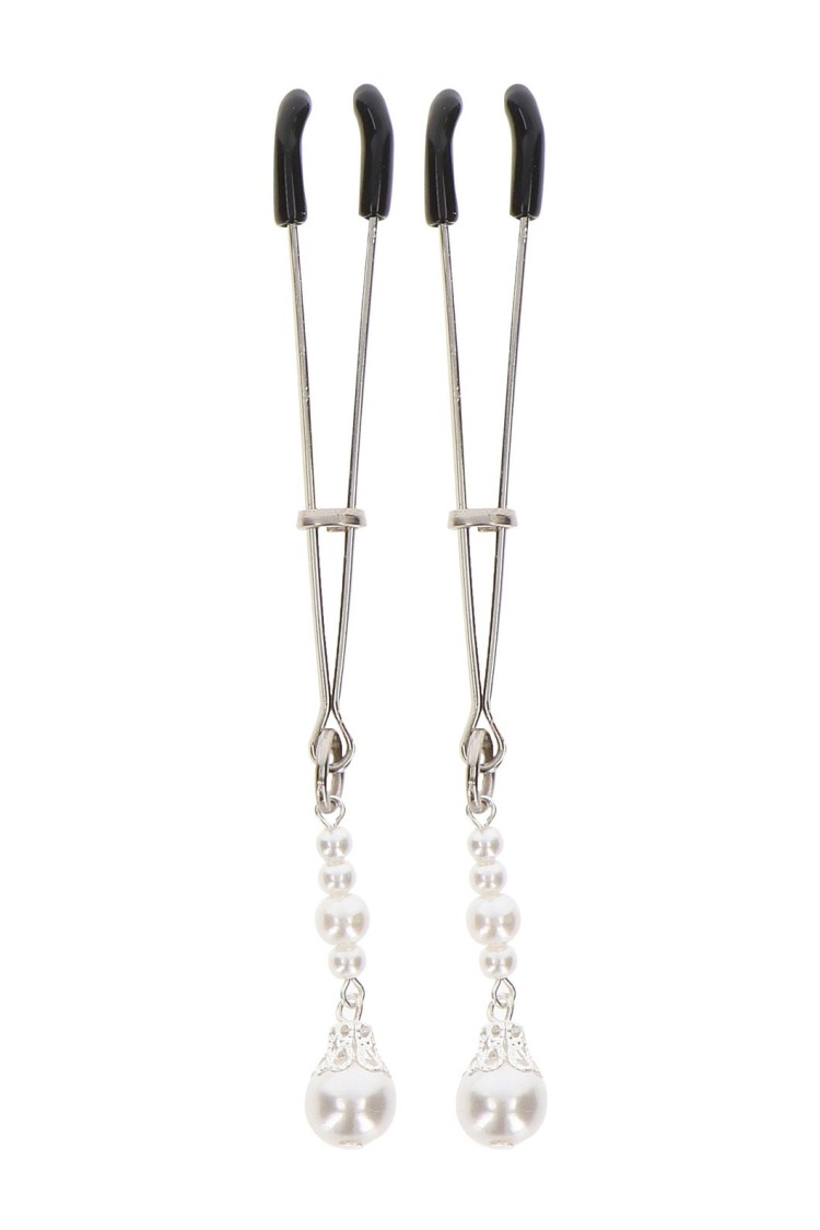 Zaciski Na Sutki Tweezers With Pearls Silver Taboom