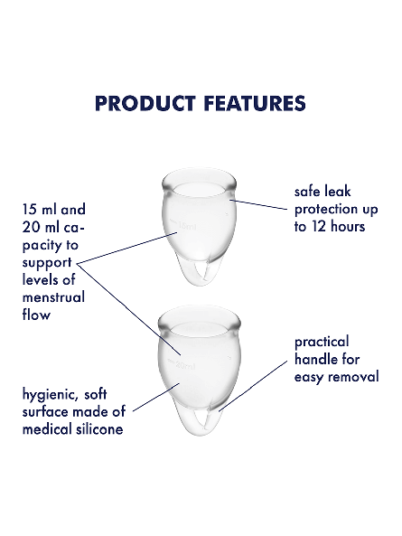 Kubeczki Menstruacyjne Feel Confident Menstrual Cupset Satisfyer