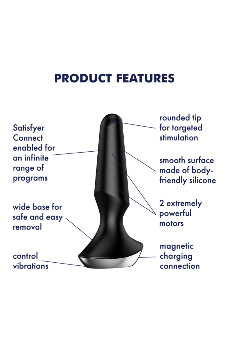 Korek Analny Plug-Ilicious 2 Black Satisfyer