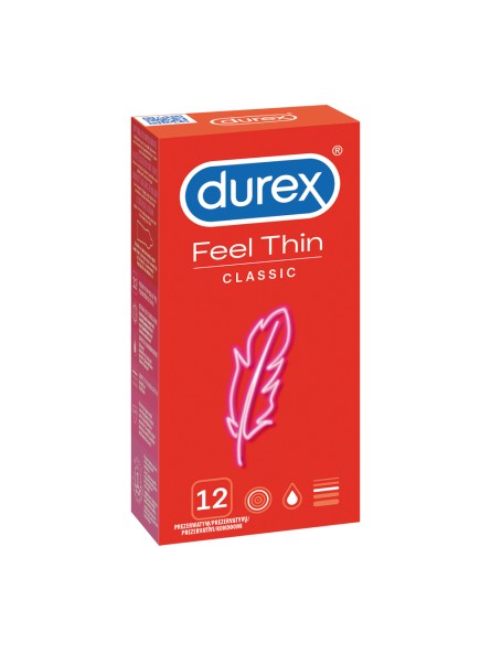 Super Cieńkie Prezerwatywy Lateksowe Feel Thin Classic 12 Szt. Durex