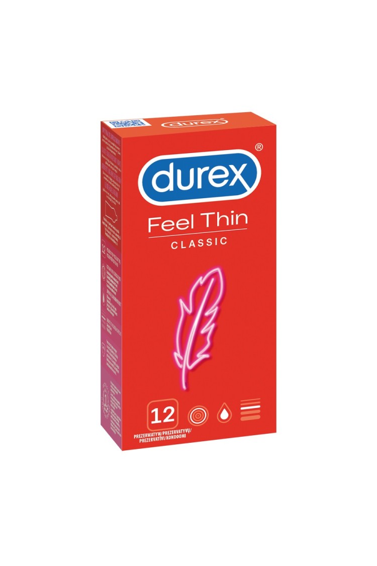 Super Cieńkie Prezerwatywy Lateksowe Feel Thin Classic 12 Szt. Durex