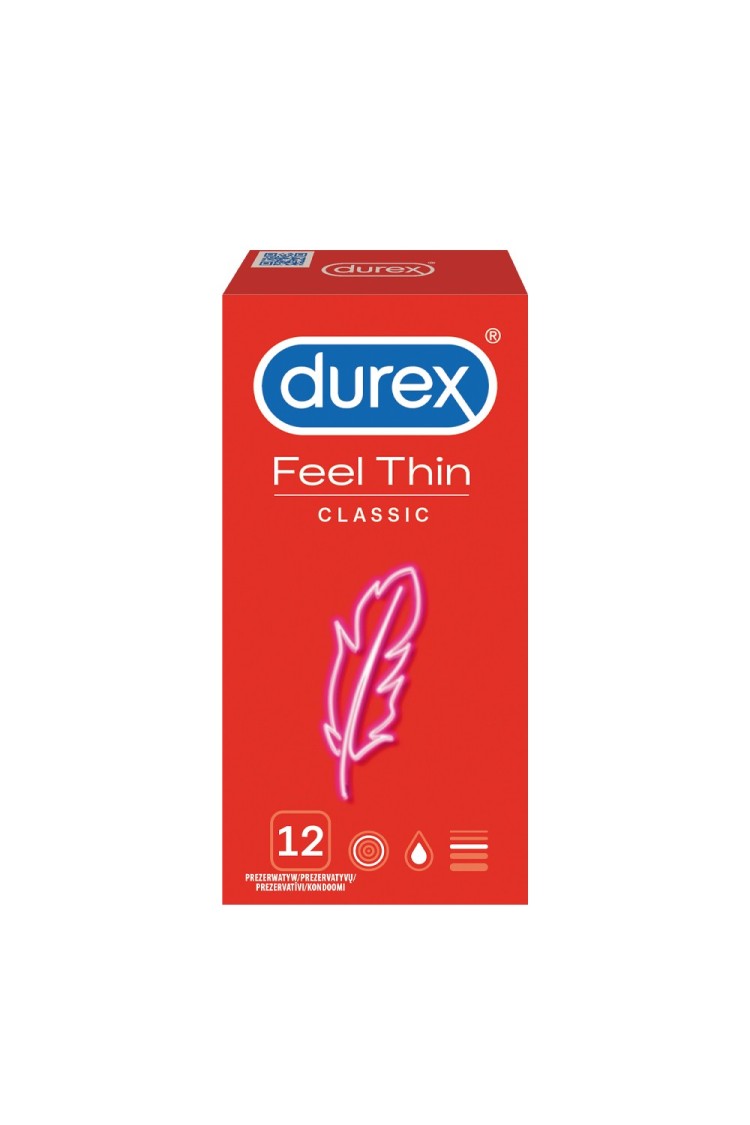 Super Cieńkie Prezerwatywy Lateksowe Feel Thin Classic 12 Szt. Durex