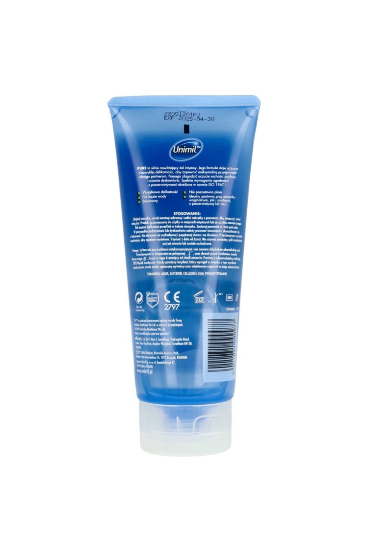 Żel Intymny Na Bazie Wody Pure 200Ml Unimil