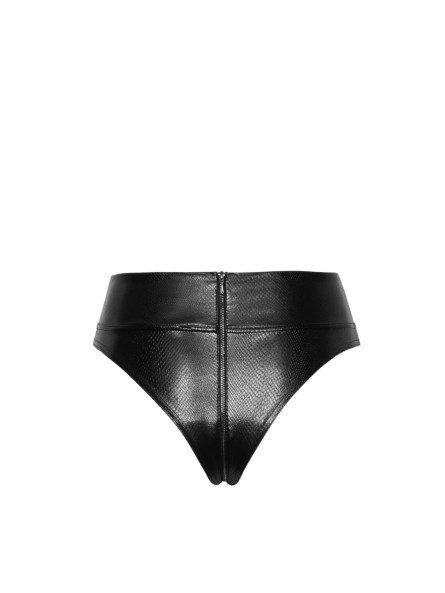 Figi F276 Snake wetlook panty with zipper XL Noir Handmade