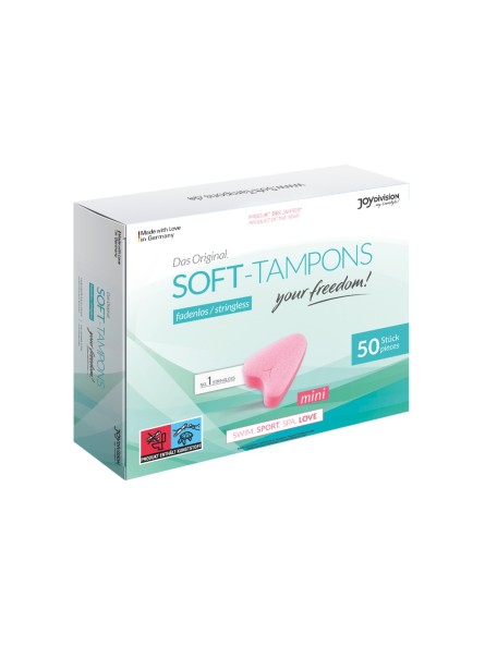 Opakowanie Zbiorcze Tamponów Bezsznurkowych Soft-Tampons Mini Box Of 50 JoyDivision