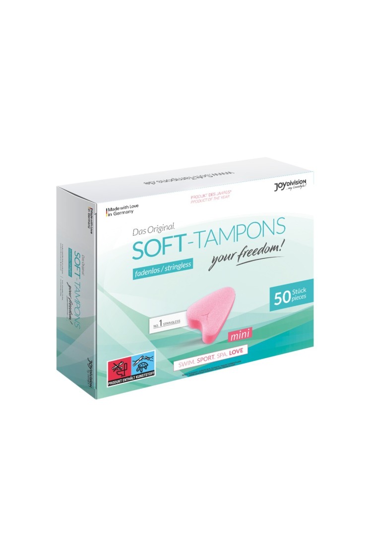 Opakowanie Zbiorcze Tamponów Bezsznurkowych Soft-Tampons Mini Box Of 50 JoyDivision