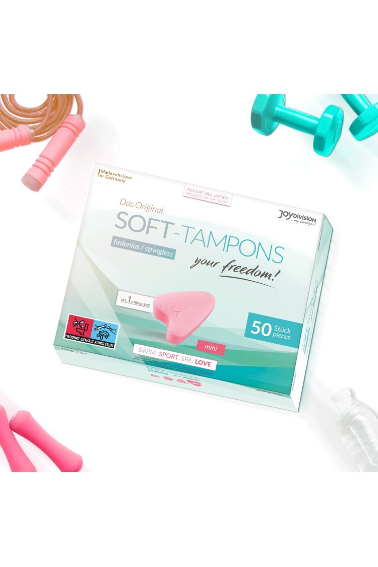 Opakowanie Zbiorcze Tamponów Bezsznurkowych Soft-Tampons Mini Box Of 50 JoyDivision