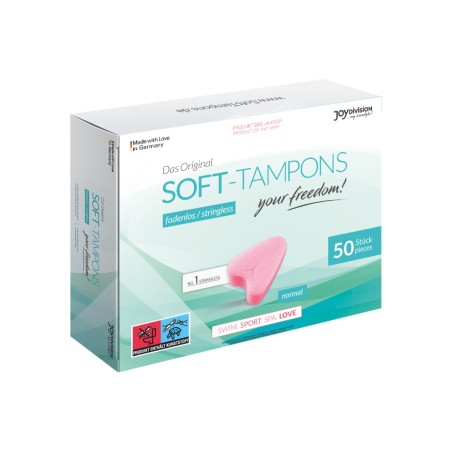 Opakowanie Zbiorcze Tamponów Bezsznurkowych Soft-Tampons Normal Box Of 50 JoyDivision
