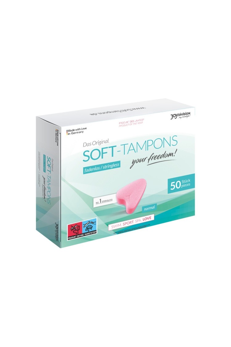 Opakowanie Zbiorcze Tamponów Bezsznurkowych Soft-Tampons Normal Box Of 50 JoyDivision