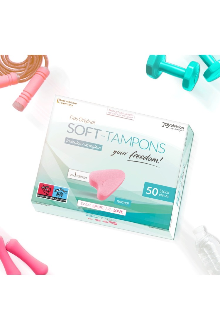 Opakowanie Zbiorcze Tamponów Bezsznurkowych Soft-Tampons Normal Box Of 50 JoyDivision