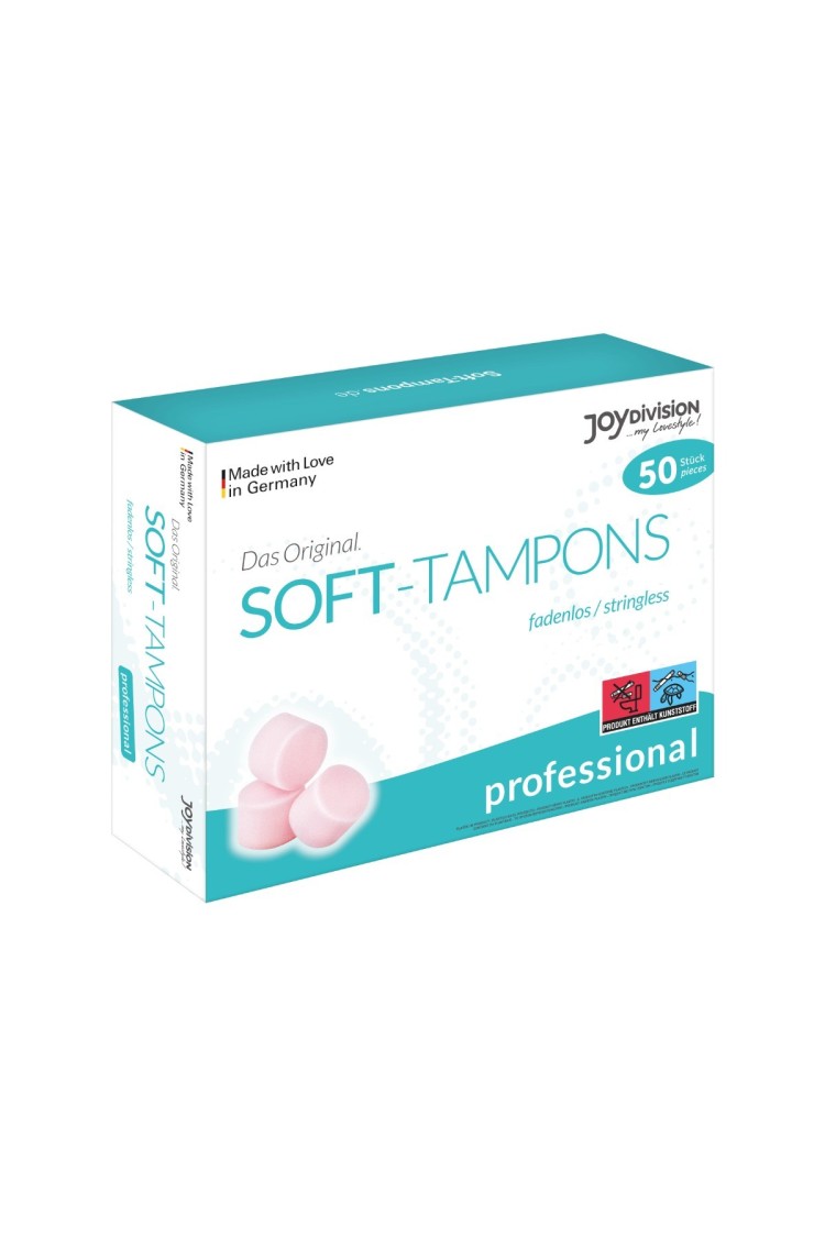 Opakowanie Zbiorcze Tamponów Bezsznurkowych Soft-Tampons Normal Professional Box Of 50 JoyDivision