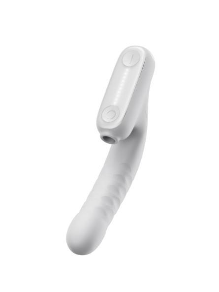 Wibrator No.7 Thrusting Vibrator With Suction White Qingnan