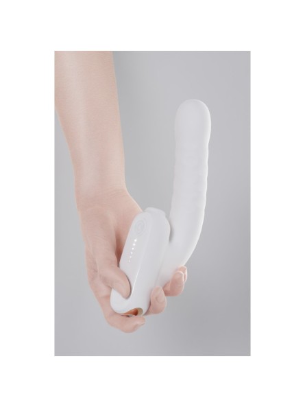 Wibrator No.7 Thrusting Vibrator With Suction White Qingnan
