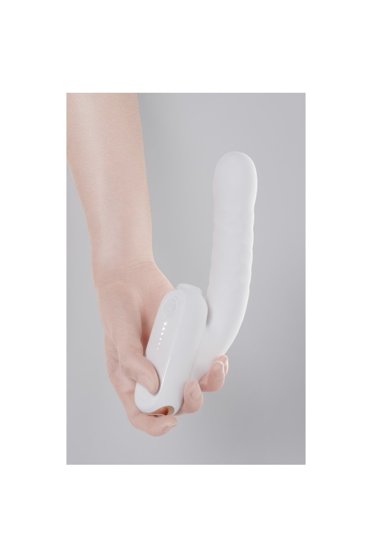 Wibrator No.7 Thrusting Vibrator With Suction White Qingnan