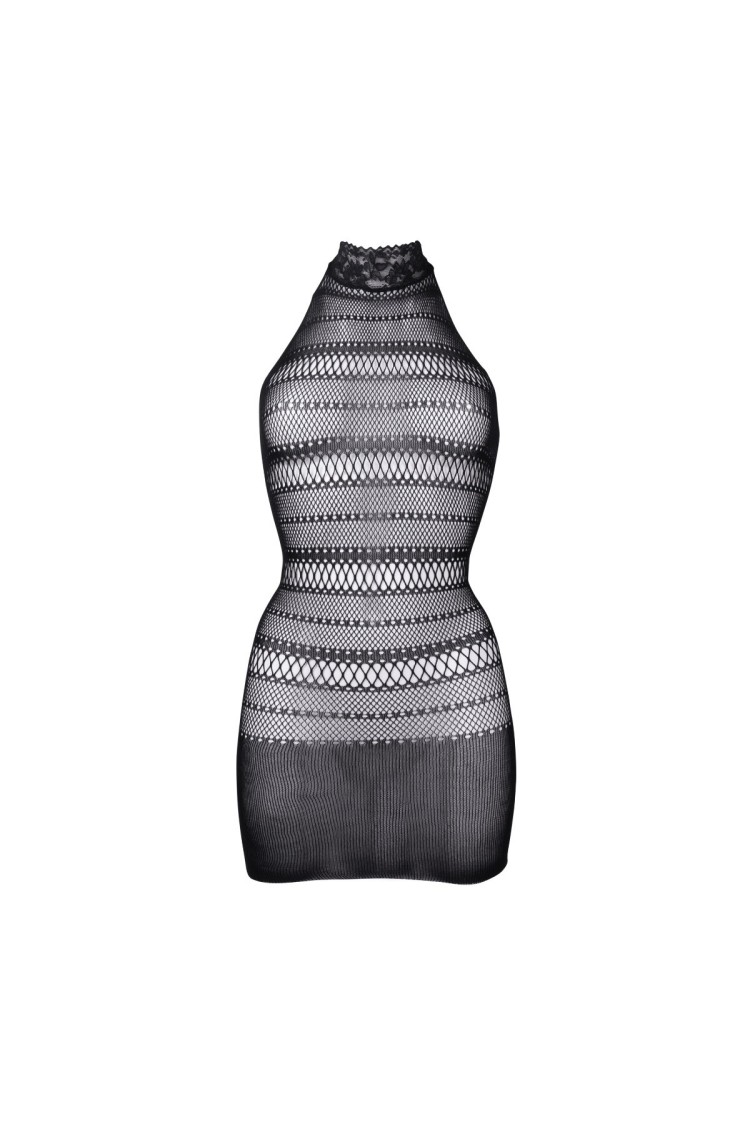 Sukienka Mini High Lace Neck Net Mini Dress Black Os Le Désir