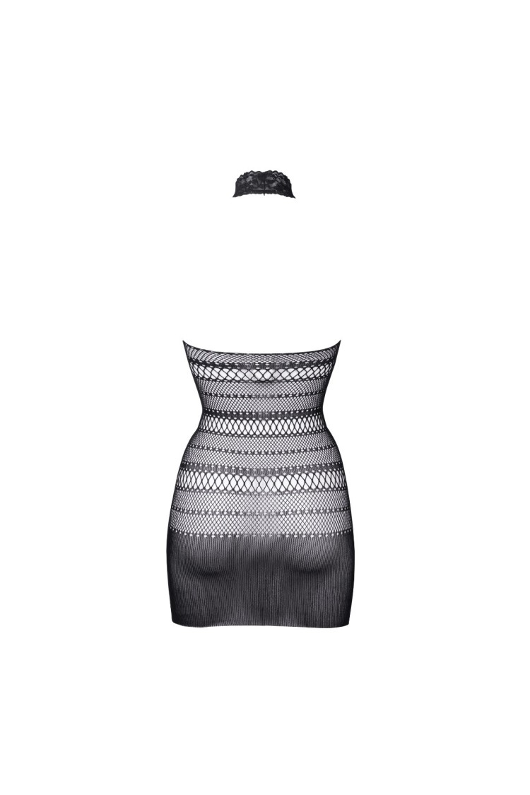 Sukienka Mini High Lace Neck Net Mini Dress Black Os Le Désir