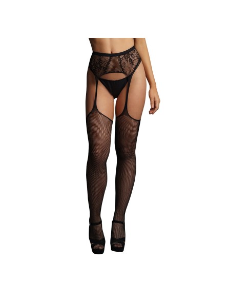 Pończochy Fishnet And Lace Garterbelt Stockings Black Os Le Désir