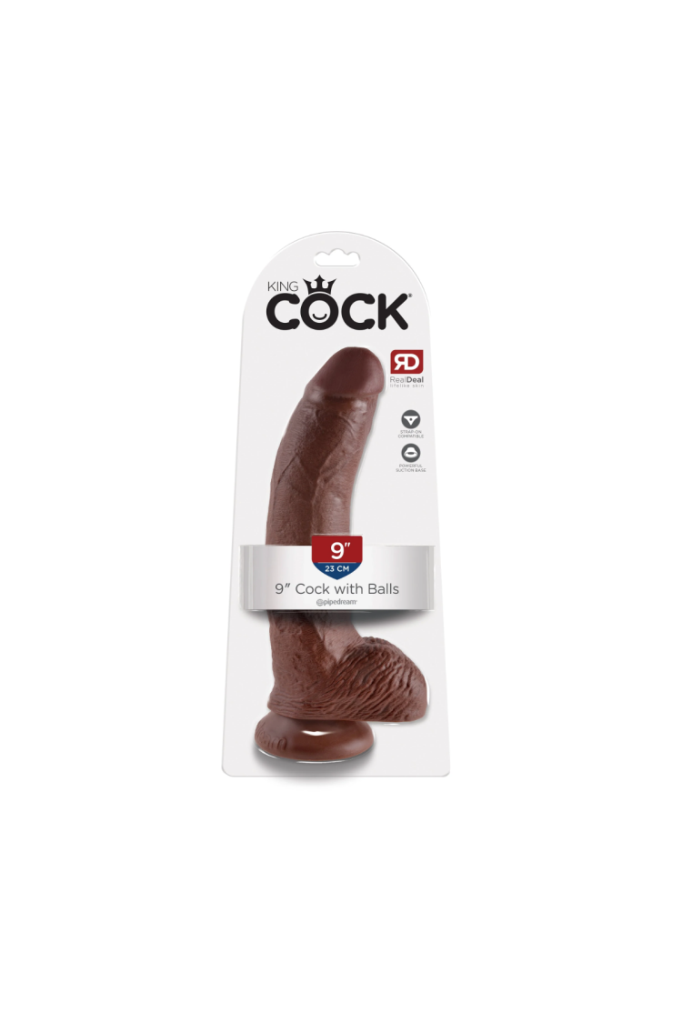 Dildo King Cock With Bals 9 Brown Pipedream