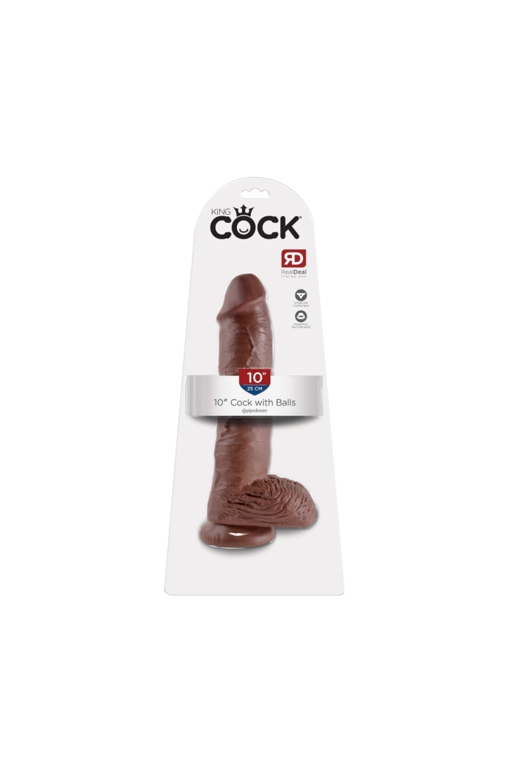 Dildo King Cock With Bals 10 Brown Pipedream