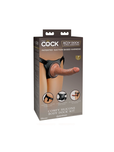 Uprząż Z Dildo King Cock Elite Comfy Silicone Body Dock Kit Pipedream