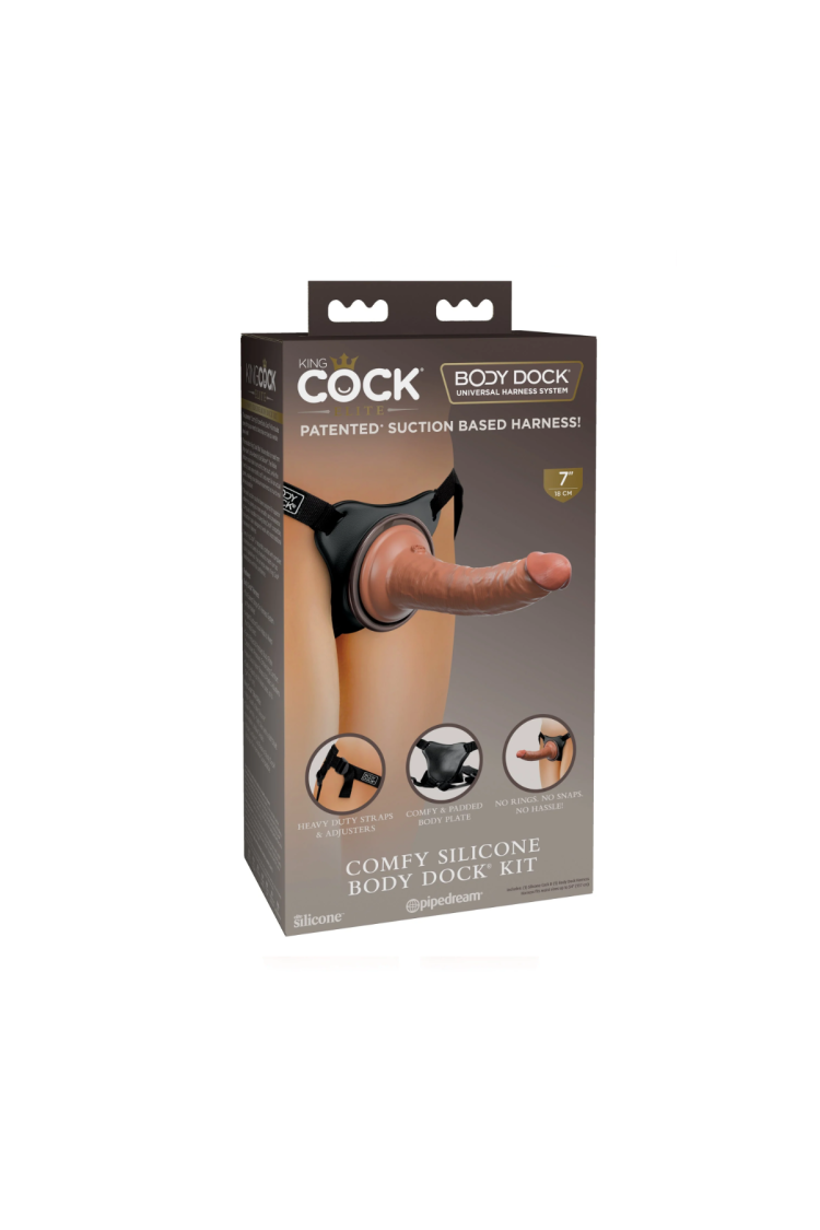 Uprząż Z Dildo King Cock Elite Comfy Silicone Body Dock Kit Pipedream