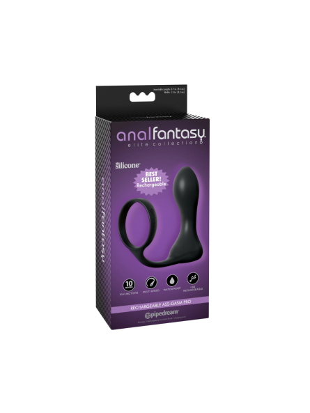 Korek Analny Z Pierścieniem Rechargeable Ass-Gasm® Pro Pipedream