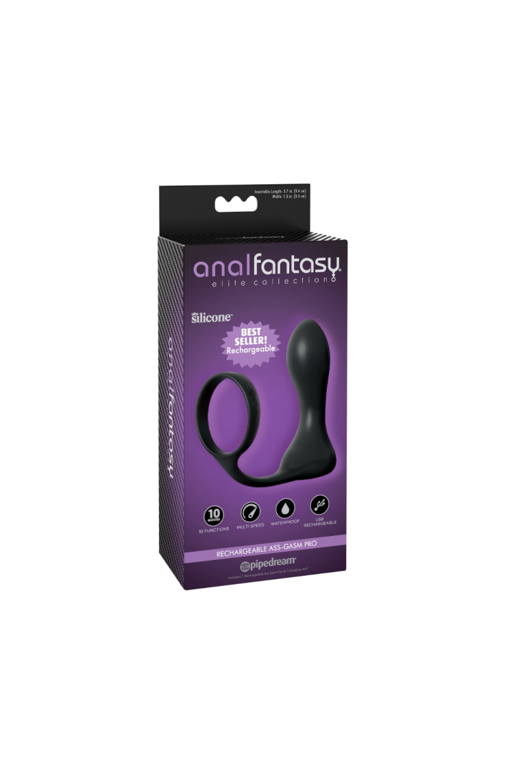 Korek Analny Z Pierścieniem Rechargeable Ass-Gasm® Pro Pipedream