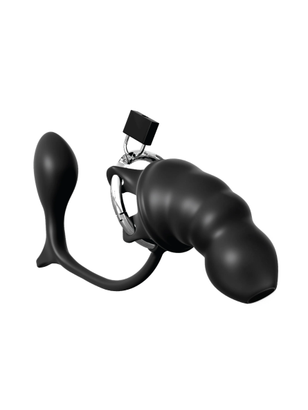 Klatka Na Penisa Z Korkiem Ass-Gasm Cock Blocker Pipedream