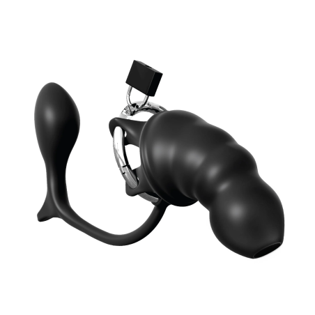 Klatka Na Penisa Z Korkiem Ass-Gasm Cock Blocker Pipedream