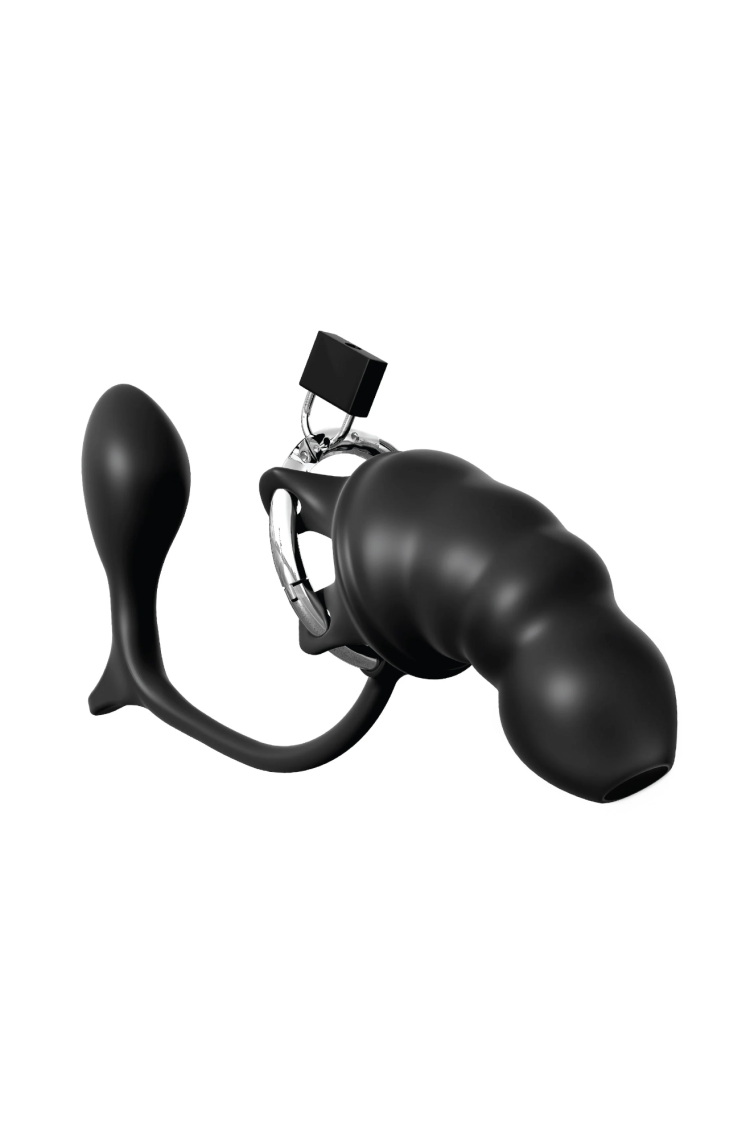 Klatka Na Penisa Z Korkiem Ass-Gasm Cock Blocker Pipedream