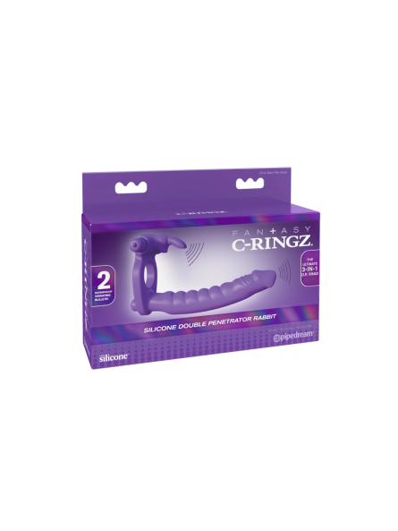 Dildo Analne Fantasy C-Ringz Silicone Double Penetrator Rabbit Pipedream