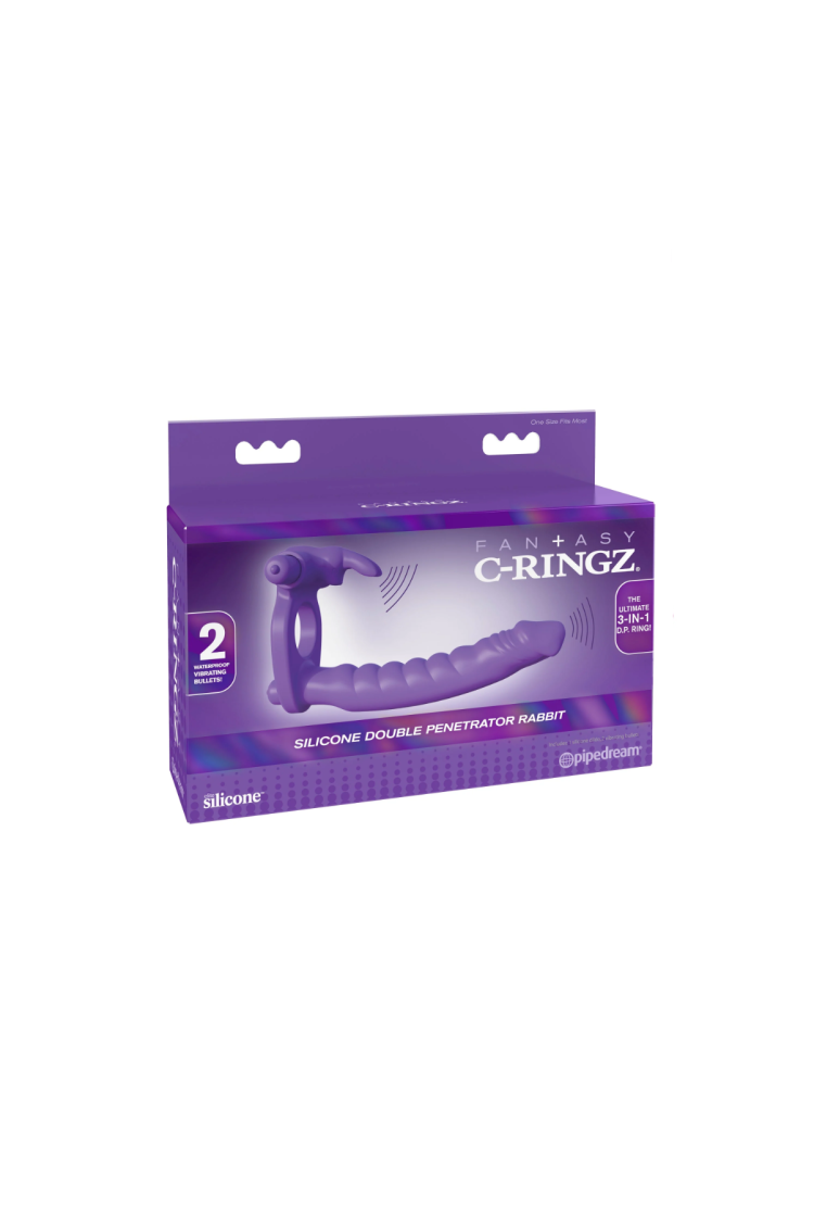 Dildo Analne Fantasy C-Ringz Silicone Double Penetrator Rabbit Pipedream