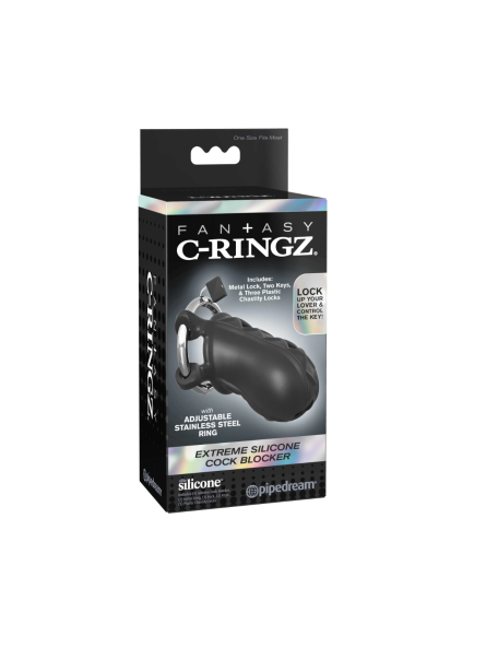 Klatka Na Penisa Fantasy C-Ringz Extreme Silicone Cock Blocker Pipedream