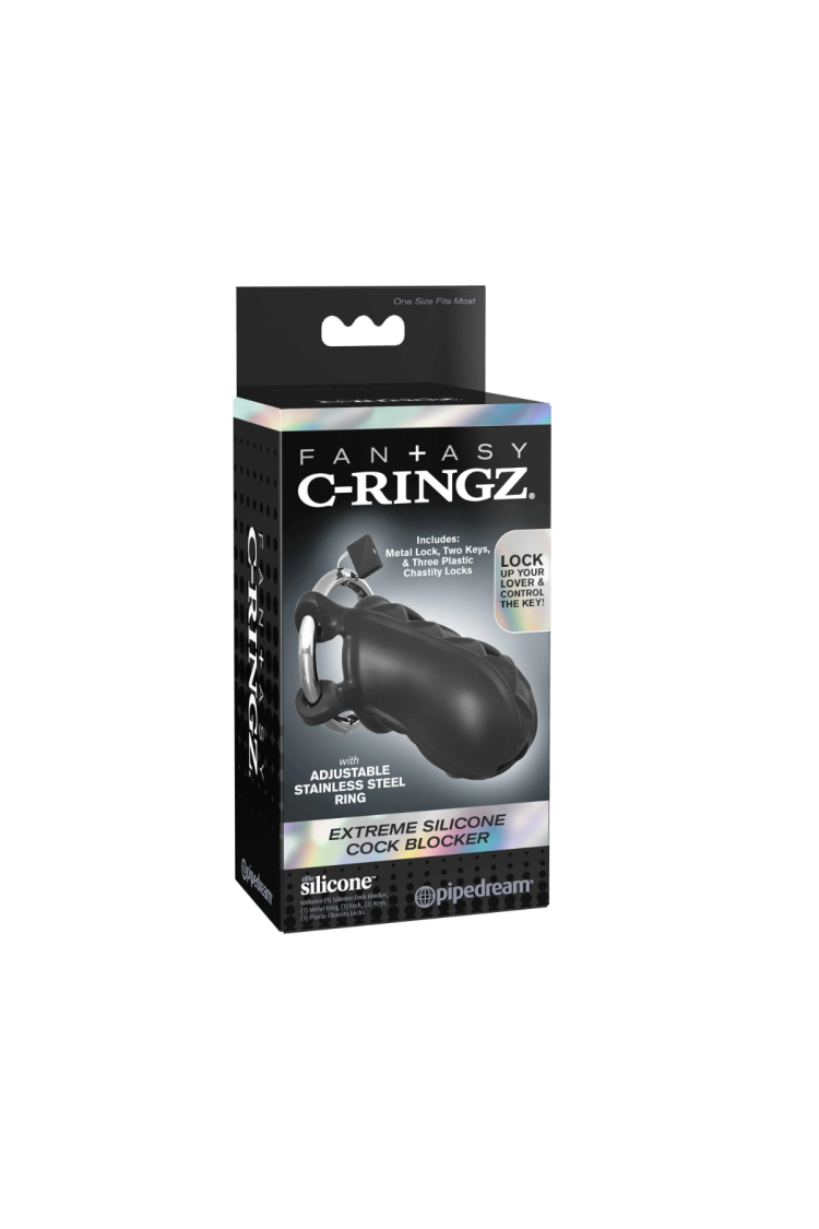 Klatka Na Penisa Fantasy C-Ringz Extreme Silicone Cock Blocker Pipedream