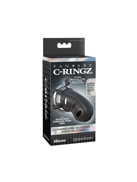 Klatka Na Penisa Fantasy C-Ringz Hardcore Silicone Cock Blocker Pipedream