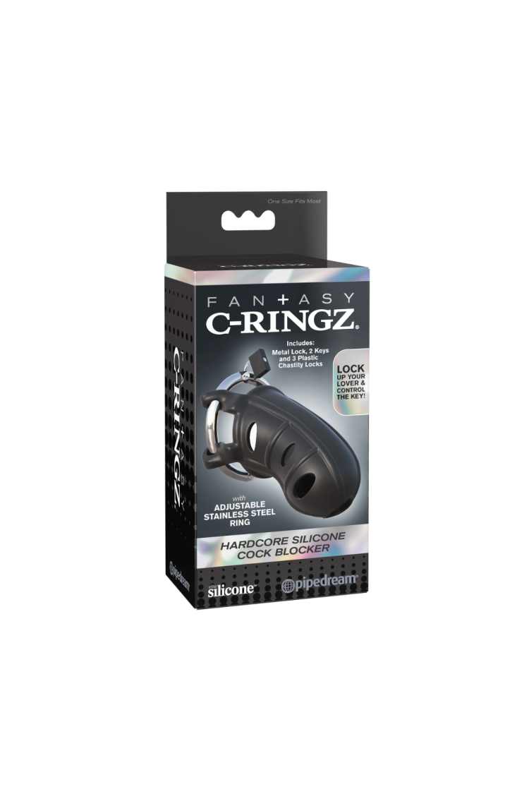 Klatka Na Penisa Fantasy C-Ringz Hardcore Silicone Cock Blocker Pipedream