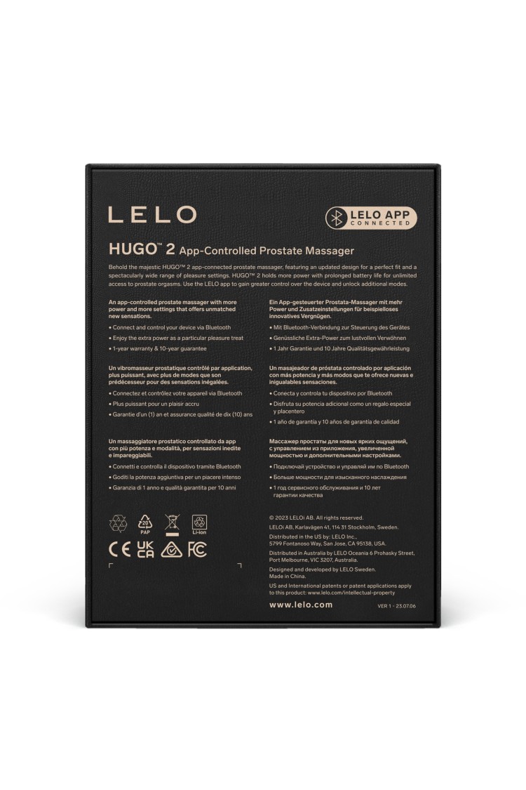 Masażer Prostaty Hugo 2 Black Lelo