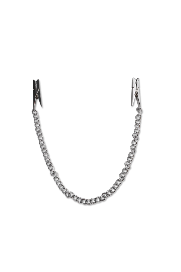 Zaciski Na Sutki Fetish Fantasy Series Nipple Chain Clips Silver Pipedream