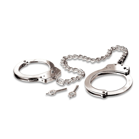 Kajdanki Fetish Fantasy Series Metal Leg Cuffs Silver Pipedream
