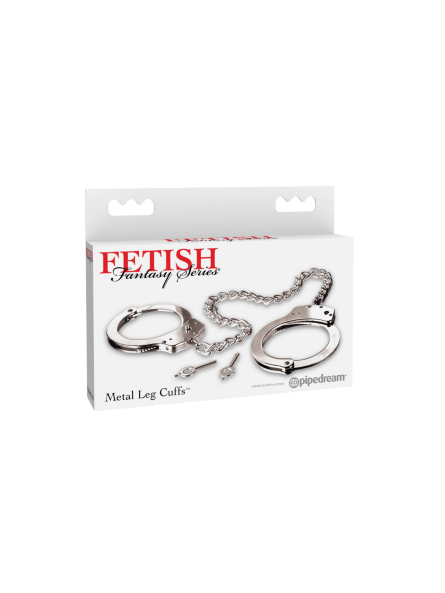 Kajdanki Fetish Fantasy Series Metal Leg Cuffs Silver Pipedream