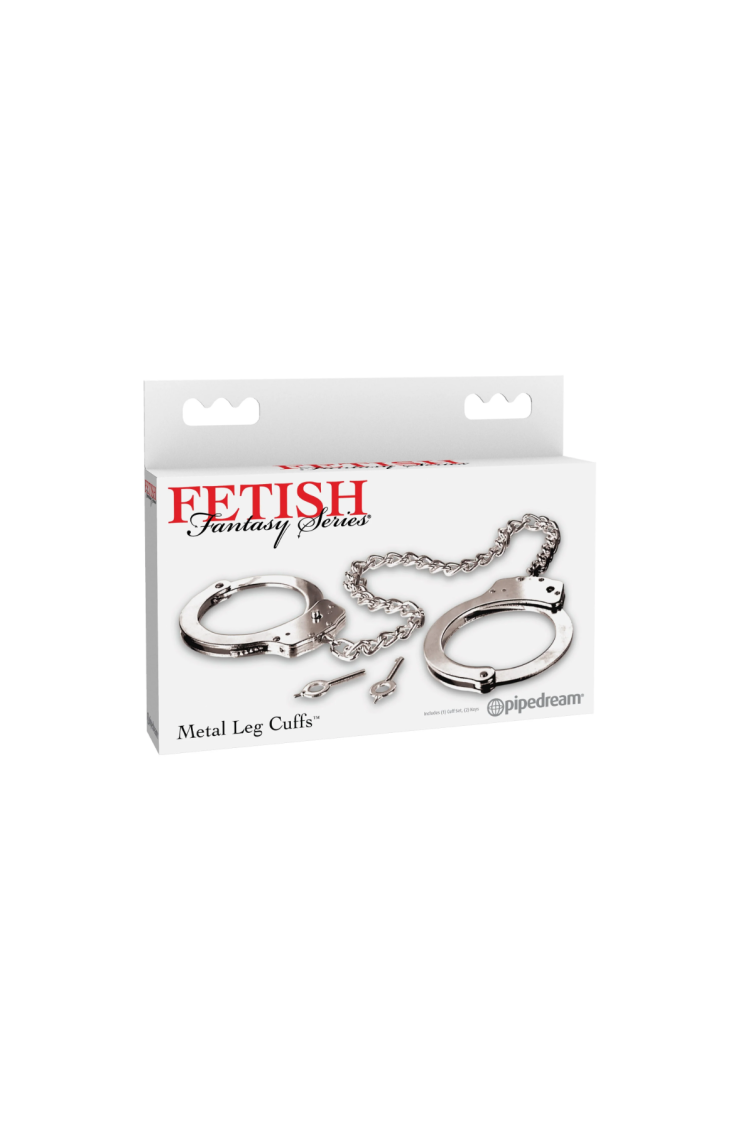 Kajdanki Fetish Fantasy Series Metal Leg Cuffs Silver Pipedream