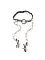 Zaciski Na Sutki Fetish Fantasy Series O-Ring Gag Nipple Clamps Pipedream