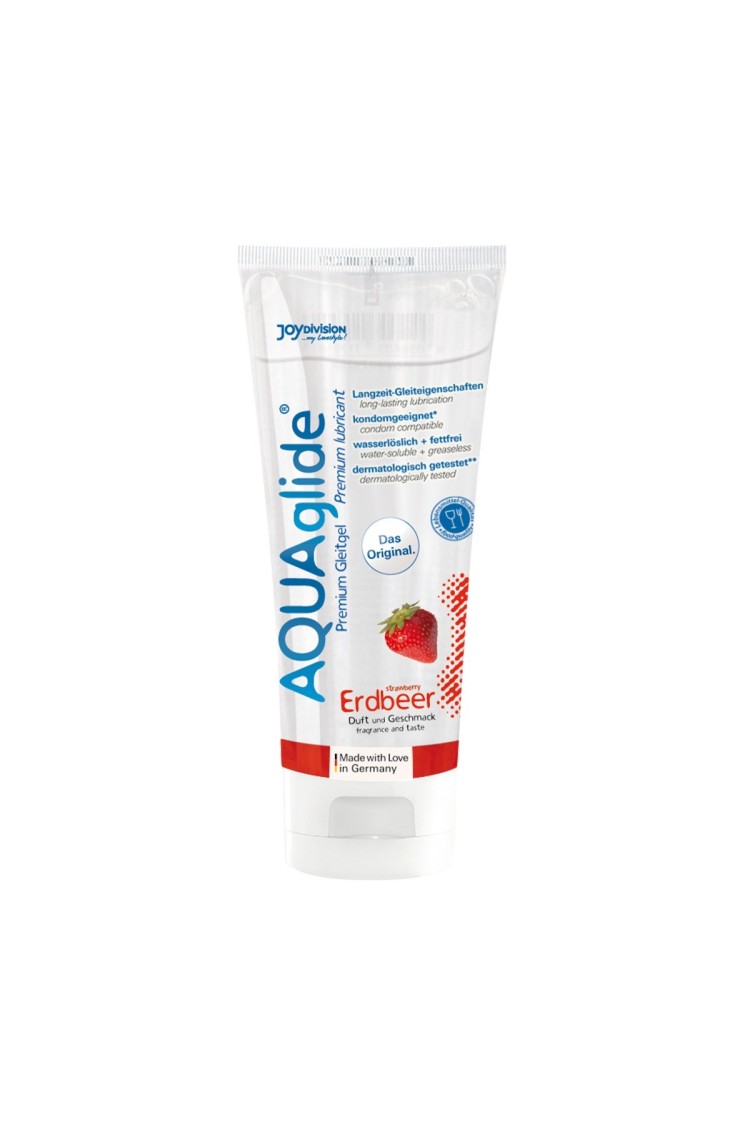 Lubrykant Wodny O Smaku Truskawkowym Aquaglide Strawberry 100 Ml JoyDivision
