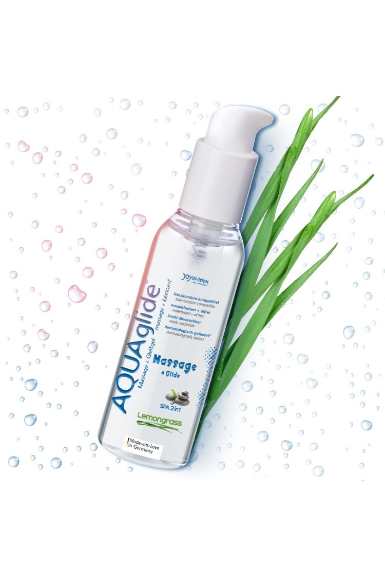 Lubrykant I Żel Do Masażu O Zapachu Trawy Cytrynowej Aquaglide Massage + Glide Lemongrass 200 Ml JoyDivision