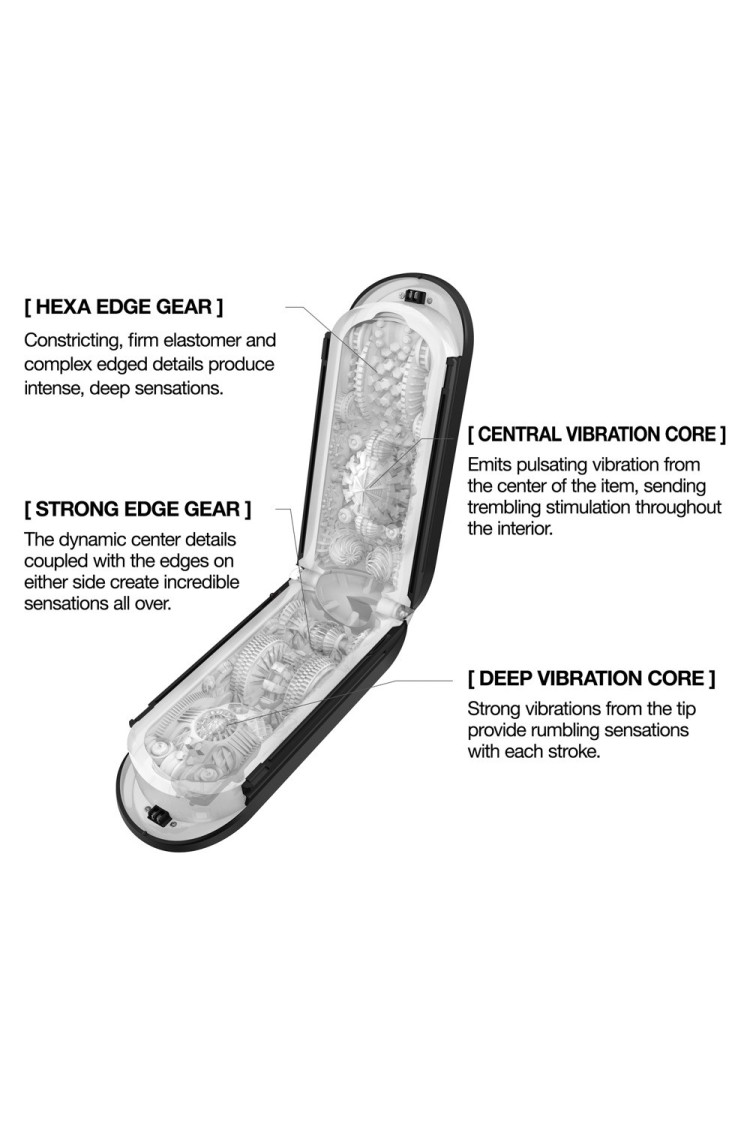 Masturbator Flip Zero Gravity  Electronic Vibration Black Tenga