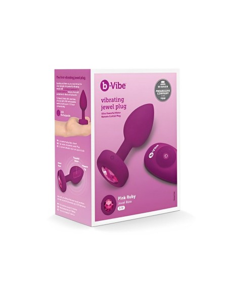 Korek Analny Vibrating Jewel Plug S/M Fuchsia b-Vibe