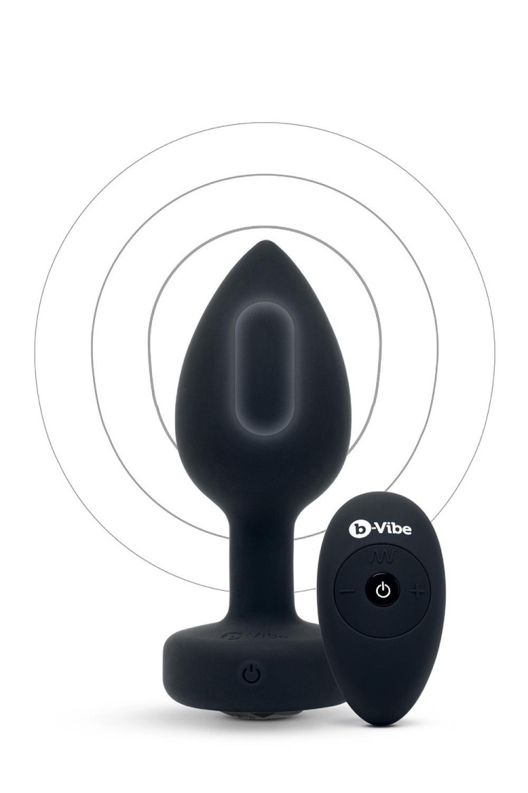 Korek analny Vibrating Jewel Plug M/L Black b-Vibe