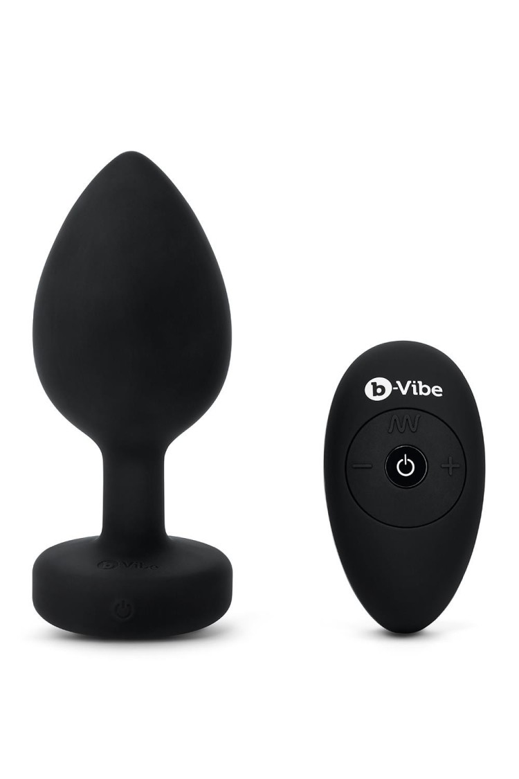 Korek analny Vibrating Jewel Plug Xxl Black b-Vibe