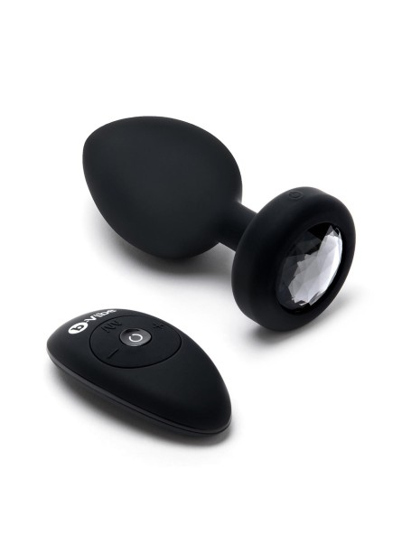 Korek analny Vibrating Jewel Plug Xxl Black b-Vibe