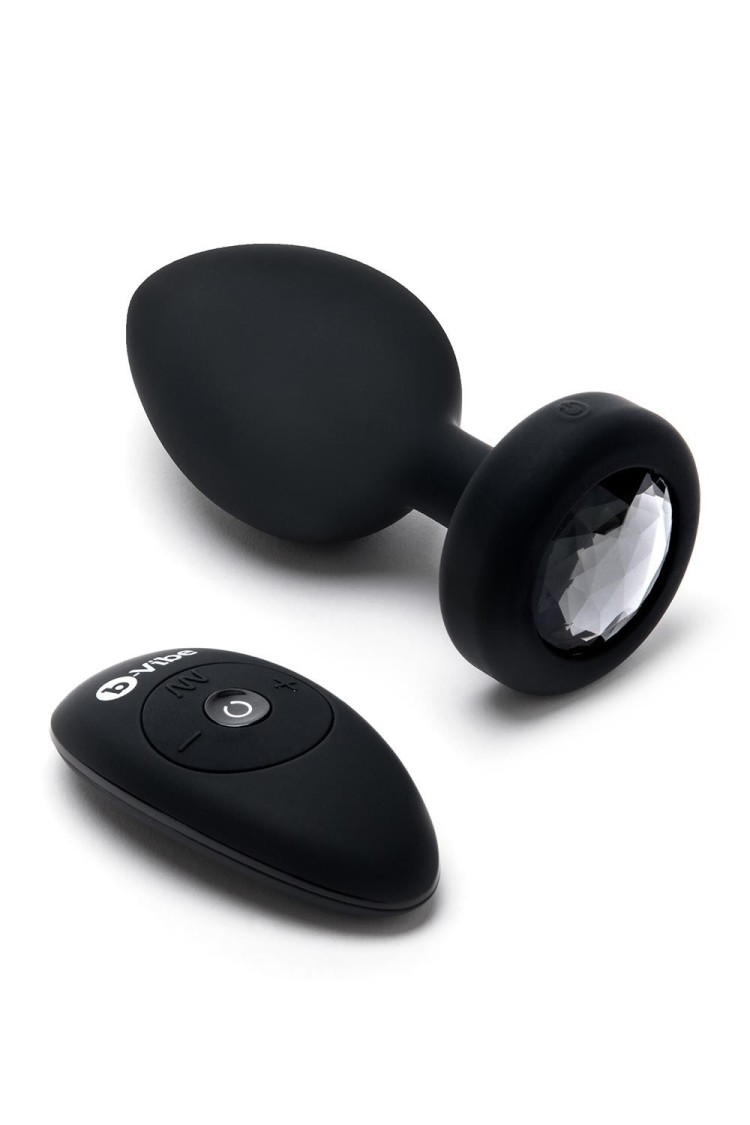 Korek analny Vibrating Jewel Plug Xxl Black b-Vibe